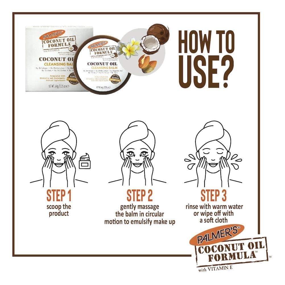 imagePalmers Coconut Oil Formula Coconut Monoi Facial Cleansing Balm and Makeup Remover 225 Ounces225 Ounce Pack of 2