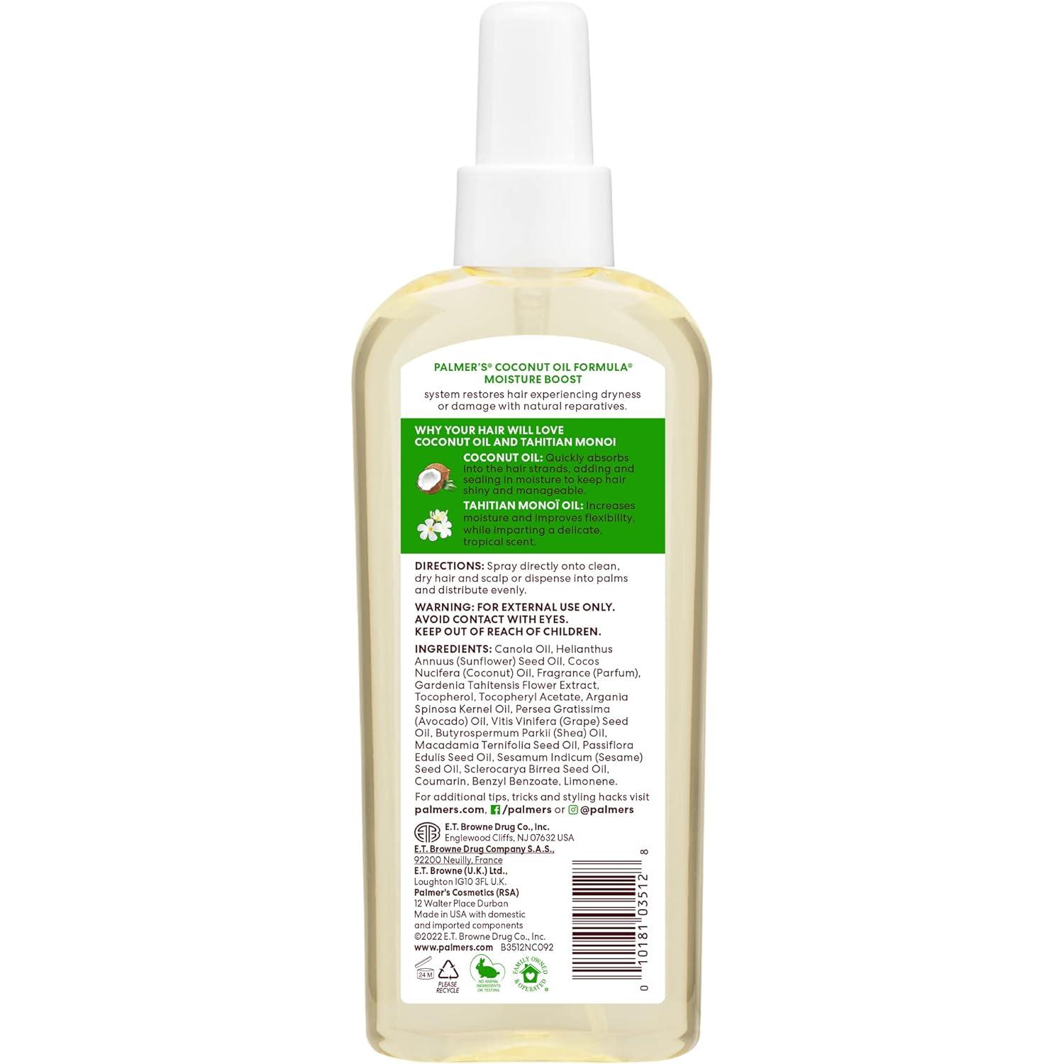 imagePalmers Coconut Oil Moisture Boost Restorative Hair and Scalp Oil Spray Lasting Hydration and Shine for Dry or Damaged Hair Promotes Scalp Health 51 Oz51 Ounce Pack of 1