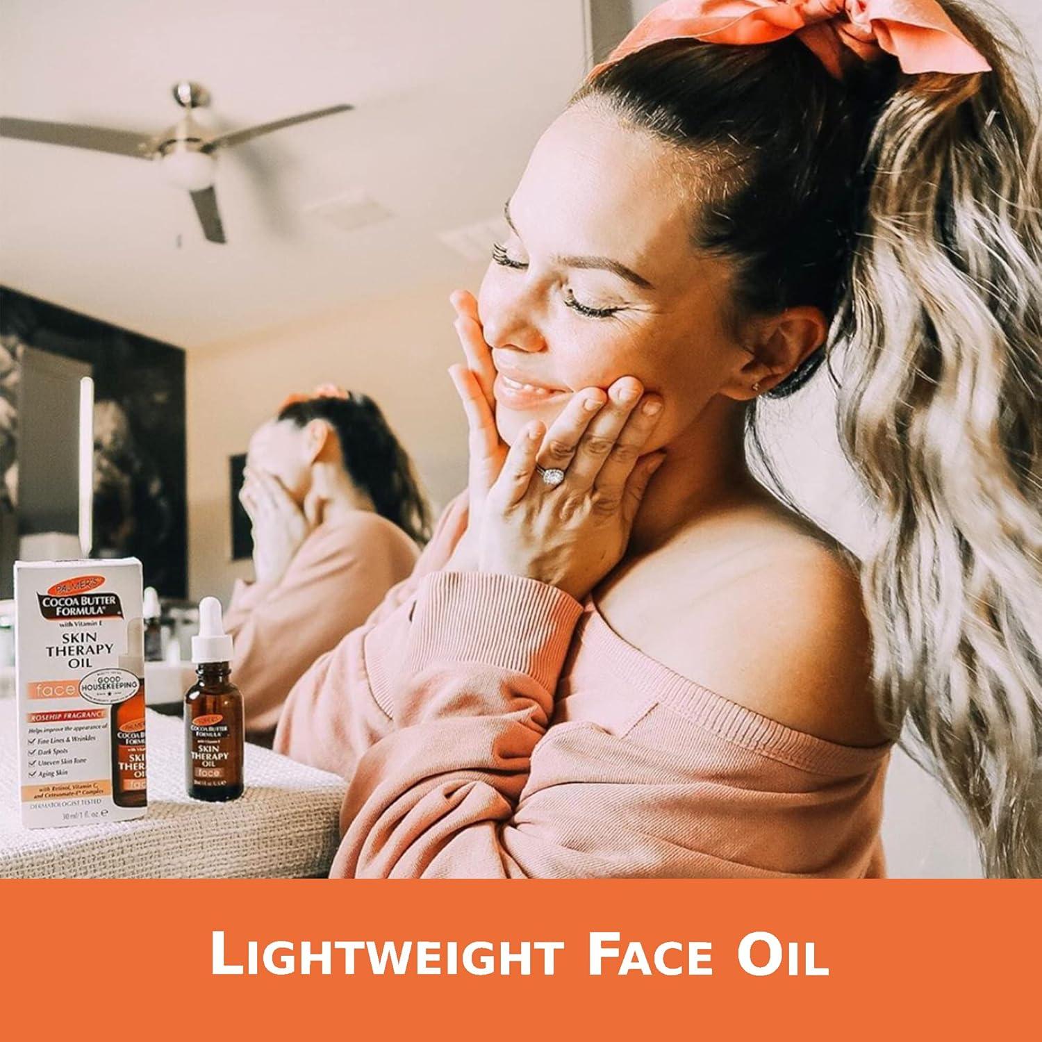 imagePalmers Face Oil Facial Cleanser Oil Cocoa Butter with Vitamin E amp Rosehip Fragrance Skin Care Bundle Includes 1 Cleansing Oil to Clean amp Brighten Skin 65 fl oz and 1 Facial Oil 1 fl oz