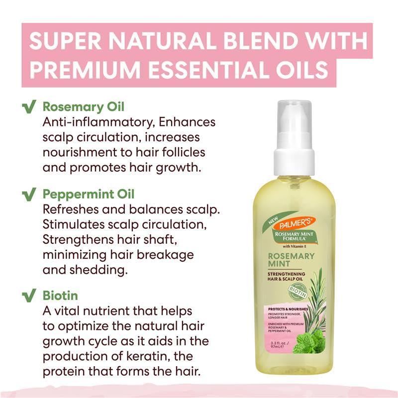 imagePalmers Rosemary Mint Formula Hair Care Bundle Strengthening Hair amp Scalp Oil 33 Fl Oz amp Strengthening Mask 21 Oz Helps Stimulate Growth Hydrating amp Protecting AntiBreakage Adds Shine