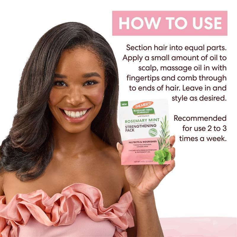 imagePalmers Rosemary Mint Formula Hair Care Bundle Strengthening Hair amp Scalp Oil 33 Fl Oz amp Strengthening Mask 21 Oz Helps Stimulate Growth Hydrating amp Protecting AntiBreakage Adds Shine
