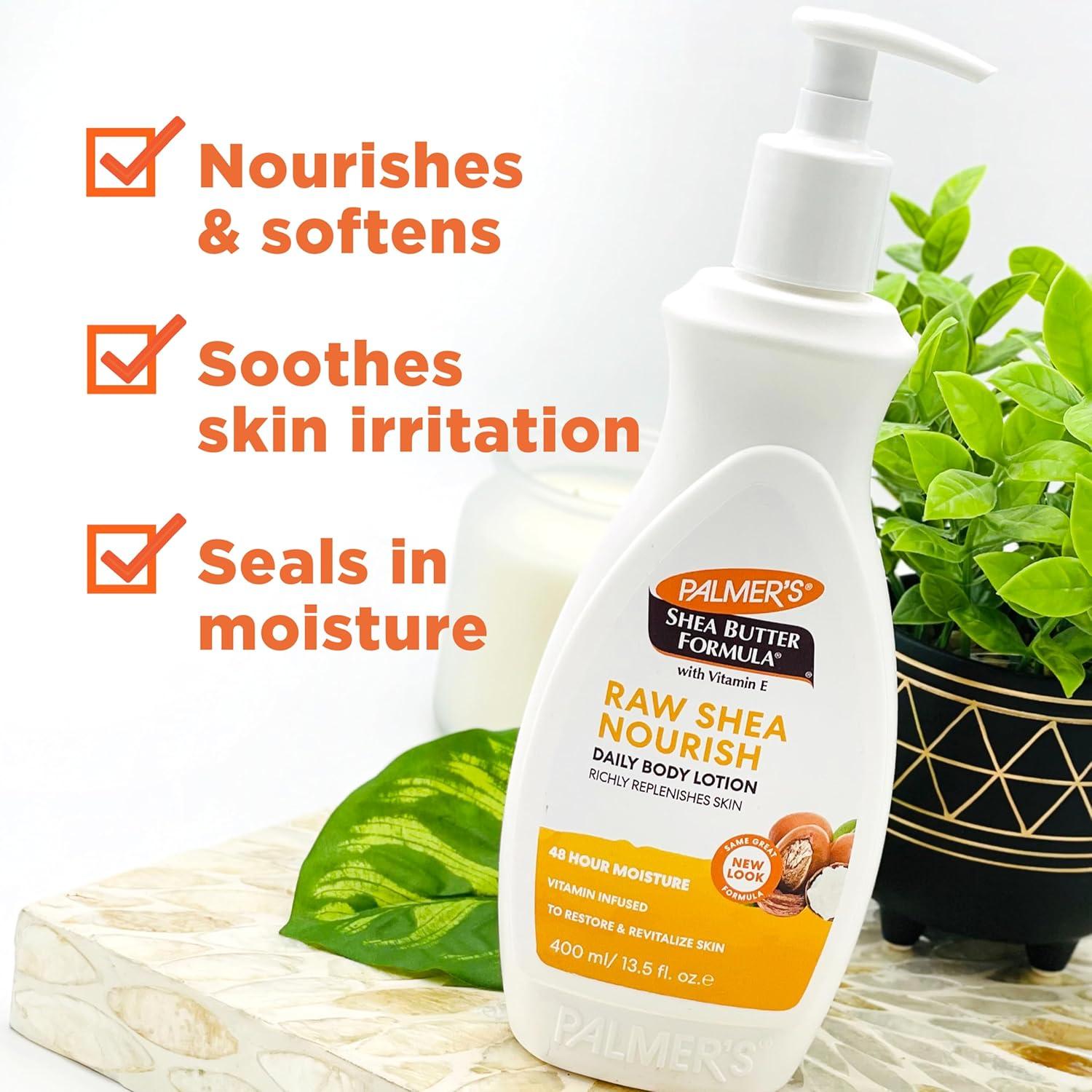 imagePalmers Shea Formula Raw Shea Body Lotion for Dry Skin Hand amp Body Moisturizer Value Size Pump Bottle 338 Ounces Pack of 1135 Fl Oz Pack of 1