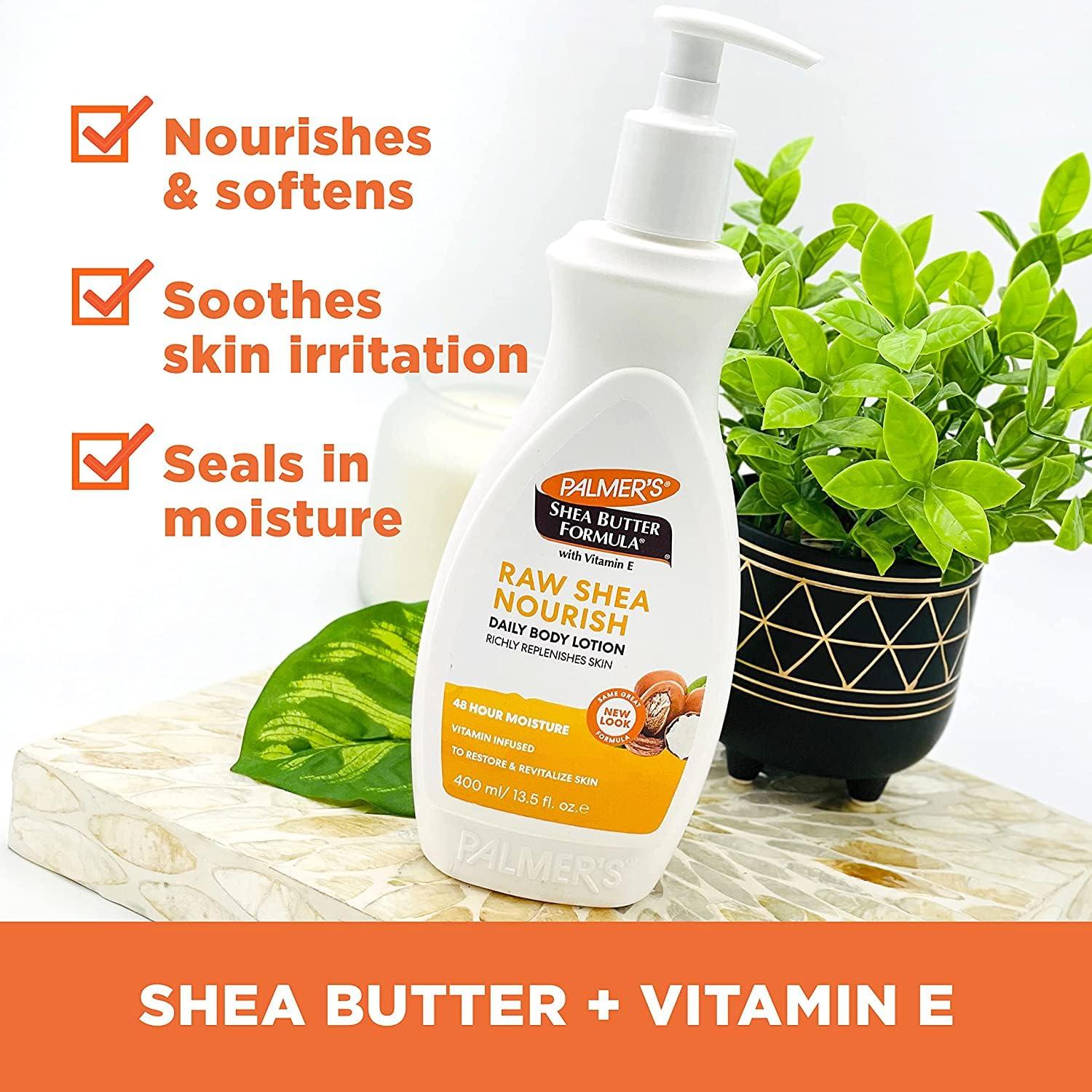 imagePalmers Shea Formula Raw Shea Body Lotion for Dry Skin Hand amp Body Moisturizer Value Size Pump Bottle 338 Ounces Pack of 1135 Fl Oz Pack of 2