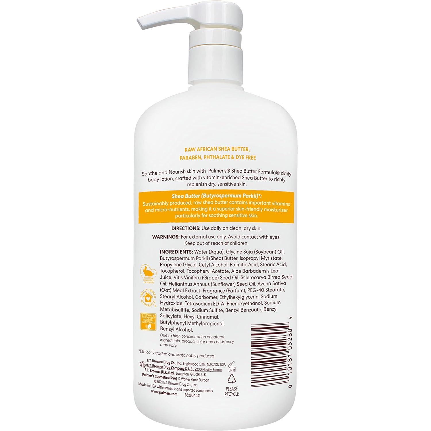 imagePalmers Shea Formula Raw Shea Body Lotion for Dry Skin Hand amp Body Moisturizer Value Size Pump Bottle 338 Ounces Pack of 1338 Fl Oz Pack of 2