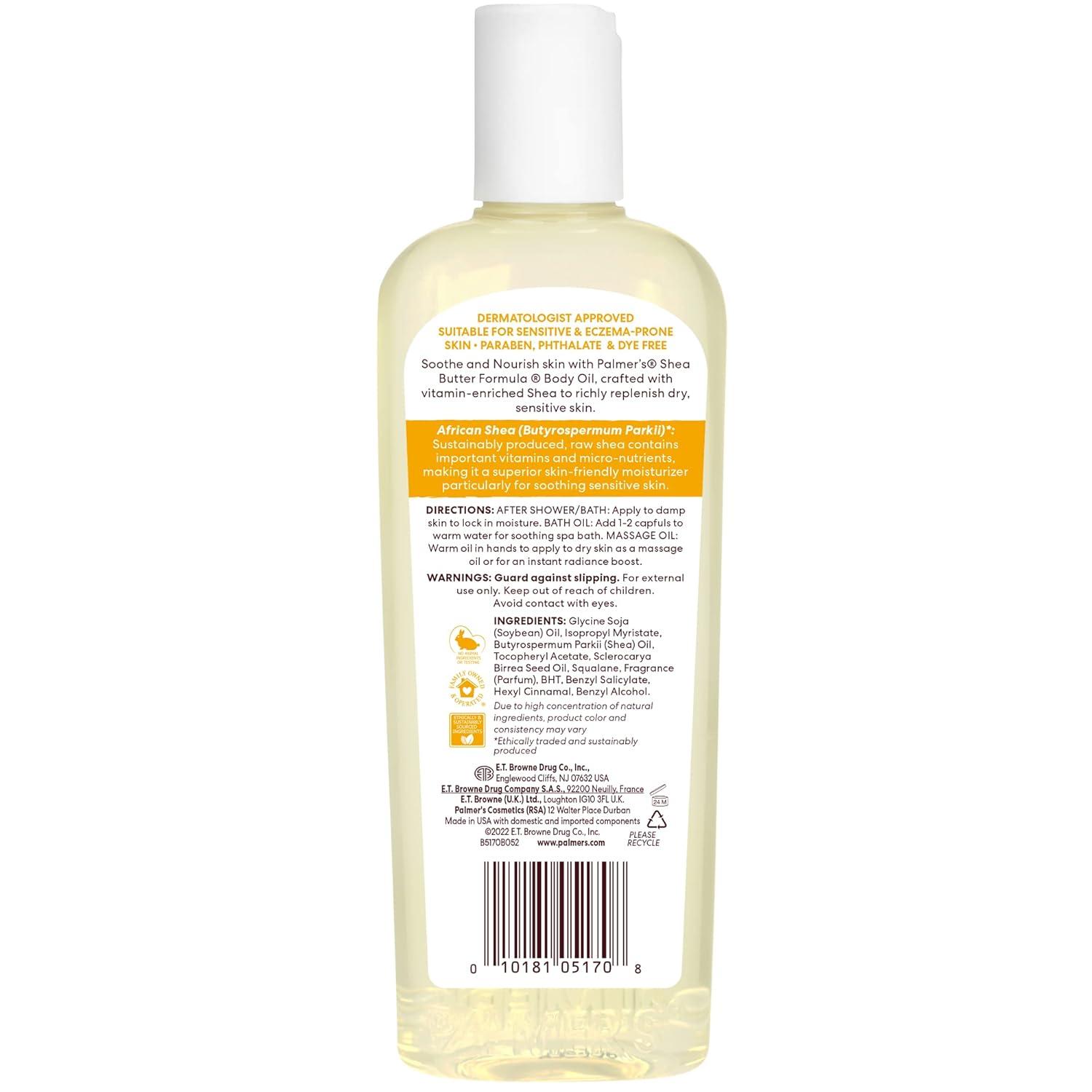 imagePalmers Shea Formula Raw Shea Body Oil with Vitamin E Deep Body Moisturizer to Soothe amp Nourish Dry Sensitive amp EczemaProne Skin 85 oz85 Fl Oz Pack of 1