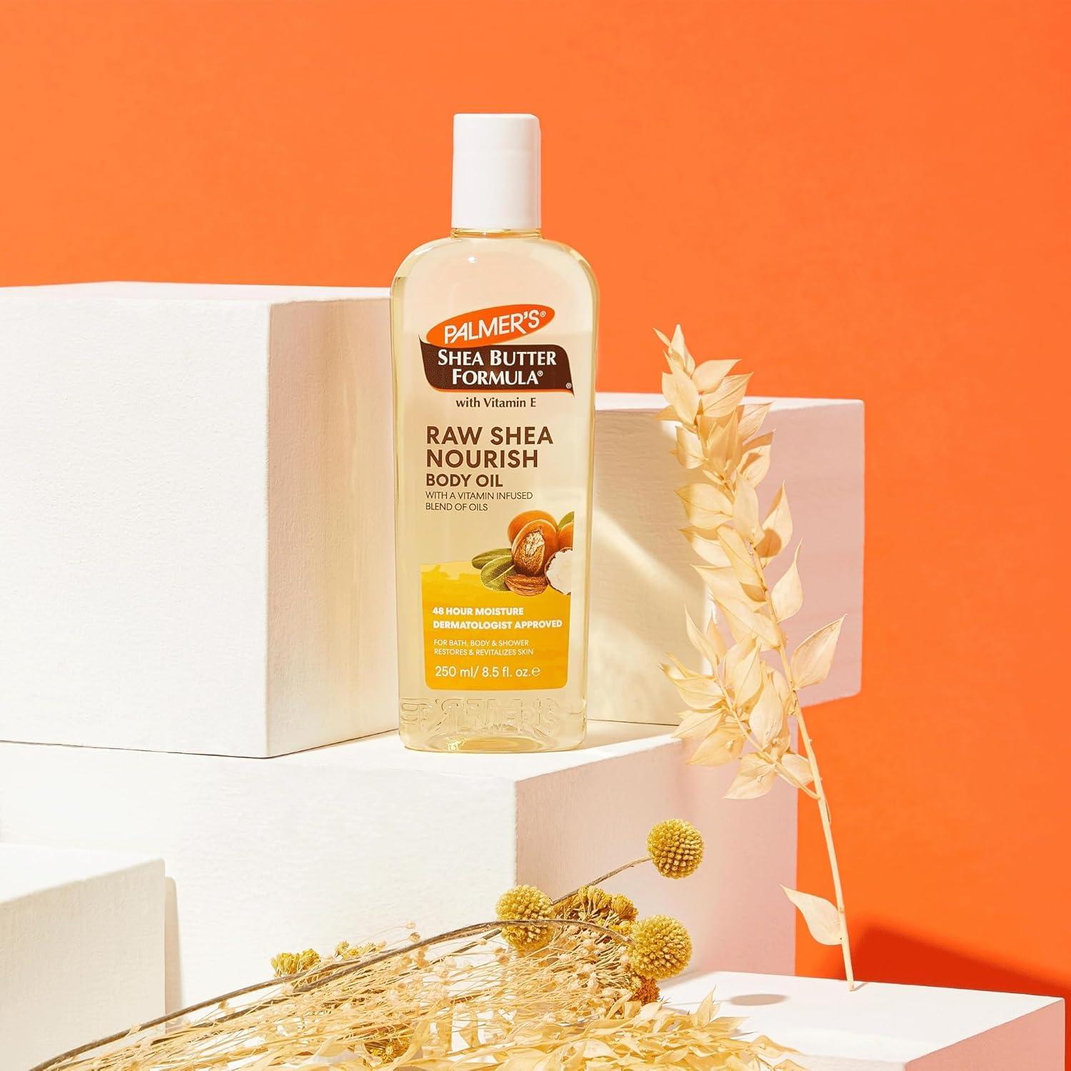 imagePalmers Shea Formula Raw Shea Body Oil with Vitamin E Deep Body Moisturizer to Soothe amp Nourish Dry Sensitive amp EczemaProne Skin 85 oz85 Fl Oz Pack of 12