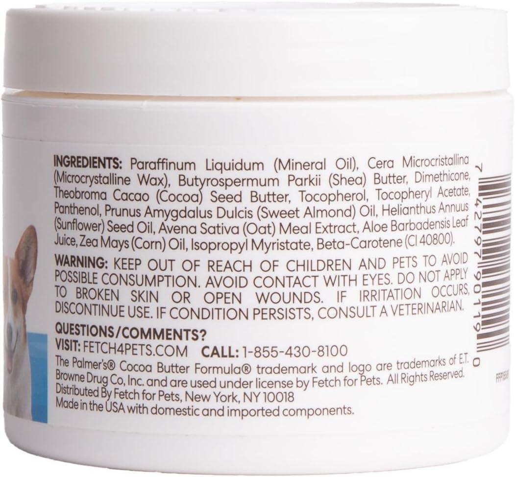 imagePalmers for Pets Cocoa Butter Paw Pad and Nose Balm for Dogs Fragrance Free Dog Skin Soother with Vitamin E for Dry Paws and Noses Plant Based Formula 35 OzPaw Pad Nose Balm