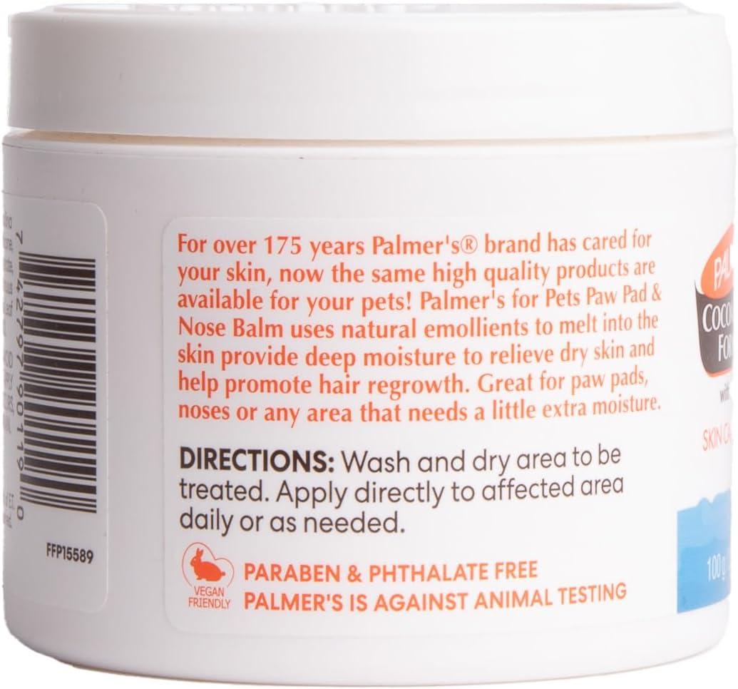 imagePalmers for Pets Cocoa Butter Paw Pad and Nose Balm for Dogs Fragrance Free Dog Skin Soother with Vitamin E for Dry Paws and Noses Plant Based Formula 35 OzPaw Pad Nose Balm