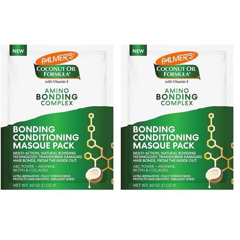 imagePalmers Amino Bonding Complex Hair Mask Intense Conditioning Masque Pack with Coconut Oil amp Vitamin E Heat Protectant Anti Frizz Adds Shine Protects Hair Growth All Hair Types 12 fl oz bottle21 Fl Oz Pack of 2