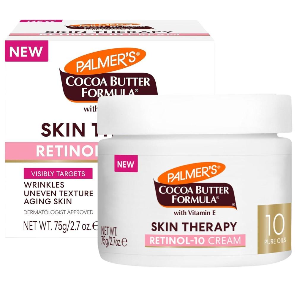 imagePalmers Cocoa Butter Formula Face Cream Skin Therapy Retinol10 Moisturizer 27 Oz Vitamin E amp Hyaluronic Acid Helps Reduce Fine Lines amp Uneven Skin Tone 48Hr Moisture Dermatologist Approved