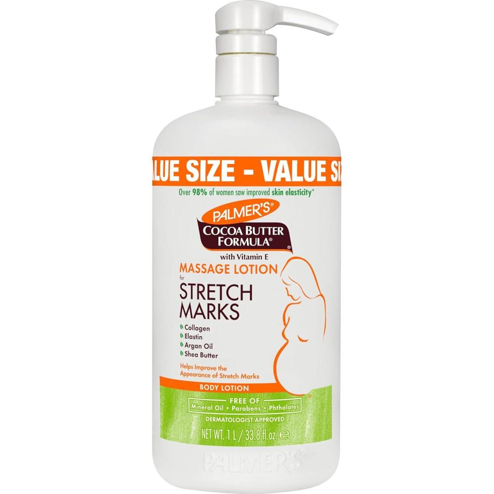 imagePalmers Cocoa Butter Formula Massage Lotion For Stretch Marks Pregnancy Skin Care Belly Cream with Collagen Elastin Argan OIl and Shea Butter 338 Ounces