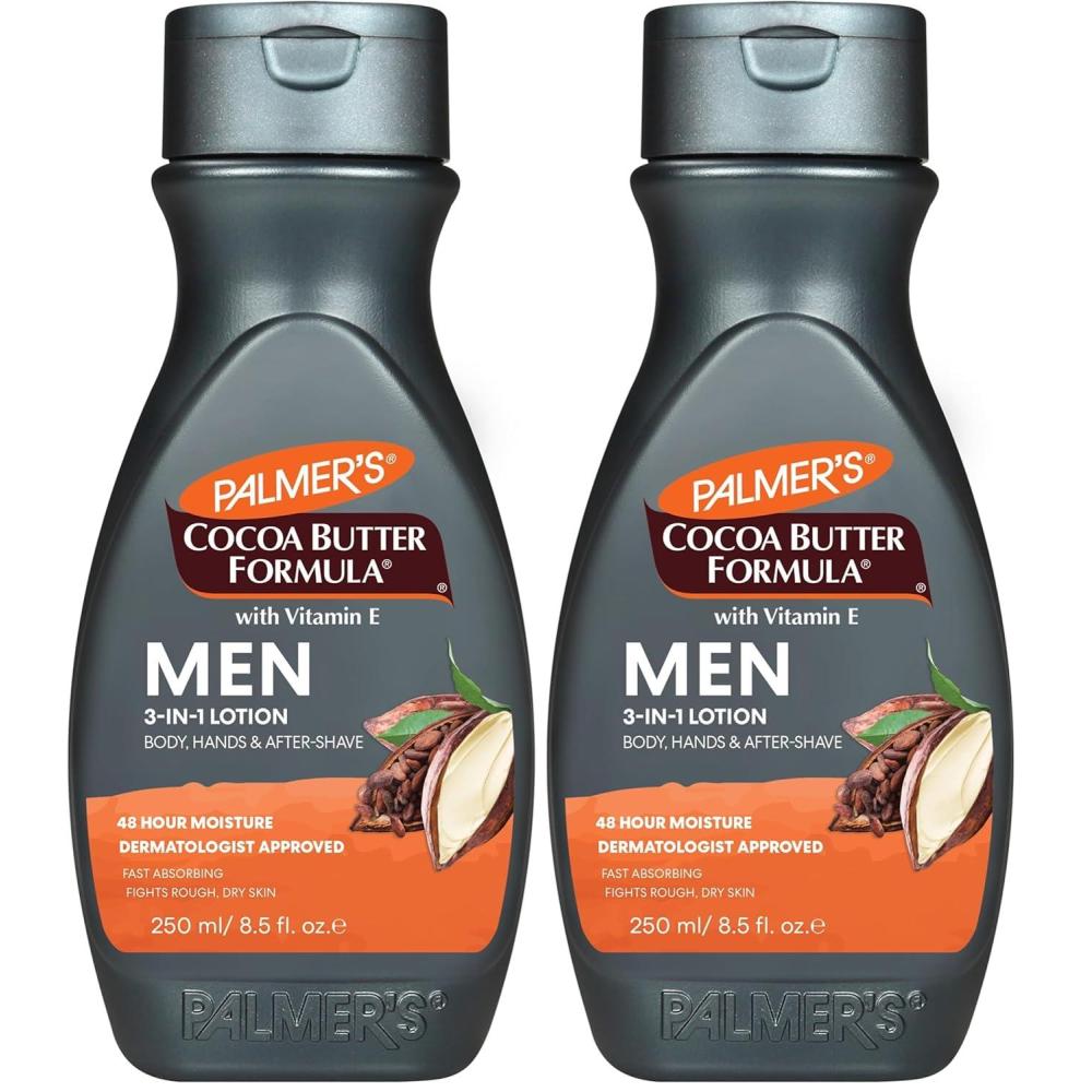 imagePalmers Cocoa Butter Formula Mens 3in1 Fast Absorbing Face amp Body Lotion 85 oz85 Fl Oz Pack of 2