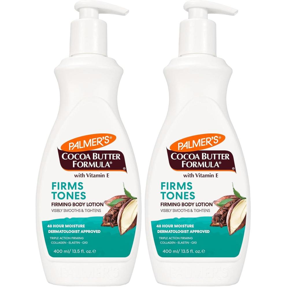 imagePalmers Cocoa Butter Formula Skin Firming Body Lotion Toning amp Tightening Cream with Q10 Collagen amp Elastin Pump Bottle 135 Oz135 Fl Oz Pack of 2