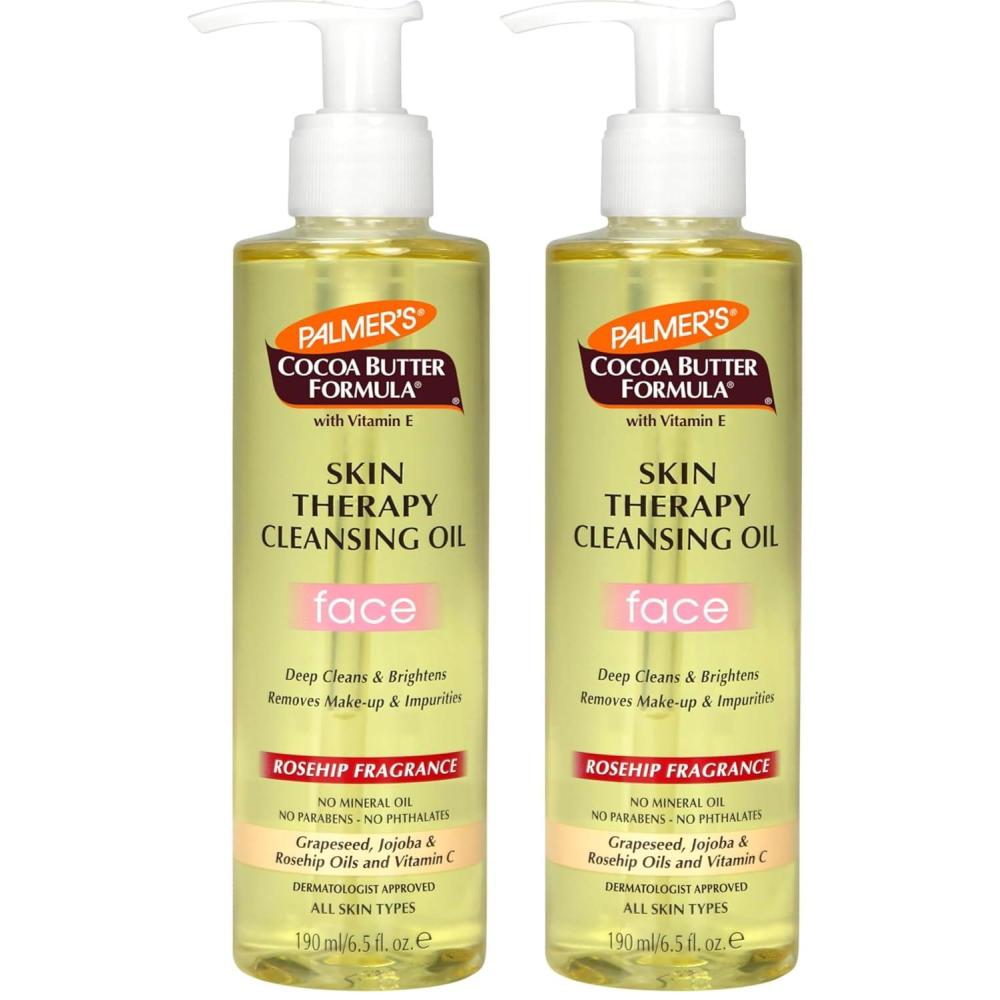 imagePalmers Cocoa Butter Formula Skin Therapy Cleansing Oil Gentle Makeup Remover with Rosehip Oil and Vitamin C 65 Ounce65 Fl Oz Pack of 2