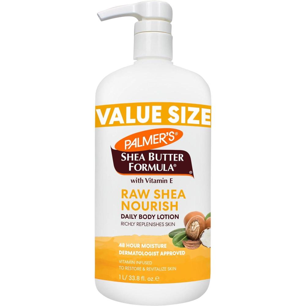 imagePalmers Shea Formula Raw Shea Body Lotion for Dry Skin Hand amp Body Moisturizer Value Size Pump Bottle 338 Ounces Pack of 1338 Fl Oz Pack of 1