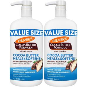 Palmer’s Cocoa Butter Formula Daily Skin Therapy Body Lotion, 33.8 Oz Pump Bottle, Intensive Moisturizer for Dry and Eczema-Prone Skin, Enriched with Vitamin E, Helps Provide 48-Hour Deep Hydration(33.8 Fl Oz (Pack of 2))
