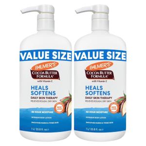 Palmer’s Cocoa Butter Formula Daily Skin Therapy Body Lotion, Pump Bottle, 33.8 Ounces (Pack of 2)(67.6 Fl Oz (Pack of 1))