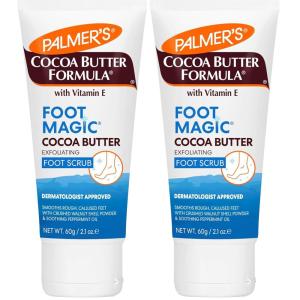 Palmer’s Cocoa Butter Formula Foot Magic Exfoliating Foot Scrub with Vitamin E for Dry, Cracked Feet, Use with Foot Scrubber for Pedicure, 2.1 Ounce(2.1 Ounce (Pack of 2))
