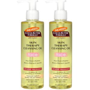 Palmer’s Cocoa Butter Formula Skin Therapy Cleansing Oil, Gentle Makeup Remover with Rosehip Oil and Vitamin C, 6.5 Ounce(6.5 Fl Oz (Pack of 2))