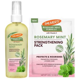 Palmer’s Rosemary Mint Formula Hair Care Bundle, Strengthening Hair & Scalp Oil (3.3 Fl. Oz) & Strengthening Mask (2.1 Oz), Helps Stimulate Growth, Hydrating & Protecting, Anti-Breakage, Adds Shine