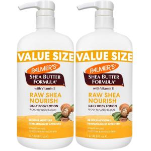 Palmer’s Shea Formula Raw Shea Body Lotion for Dry Skin, Hand & Body Moisturizer, Value Size Pump Bottle, 33.8 Ounces (Pack of 1)(33.8 Fl Oz (Pack of 2))
