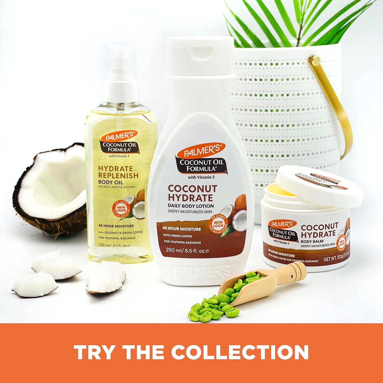 imagePalmers Coconut Oil Formula Body Lotion for Dry Skin Hand amp Body Moisturizer with Green Coffee Extract amp Vitamin E Flip Cap Bottle 85 Fl Oz Pack of 1WHITE