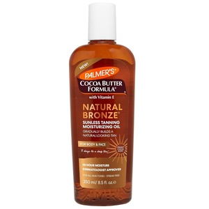 Palmer’s Cocoa Butter Formula, Natural Bronze Sunless Tanning Moisturizing Body Oil (8.5 fl oz), Face & Body Gradual Tanner, Buildable, Natural-Looking Tan in 3 Days, No Streak, 48-Hour Moisture